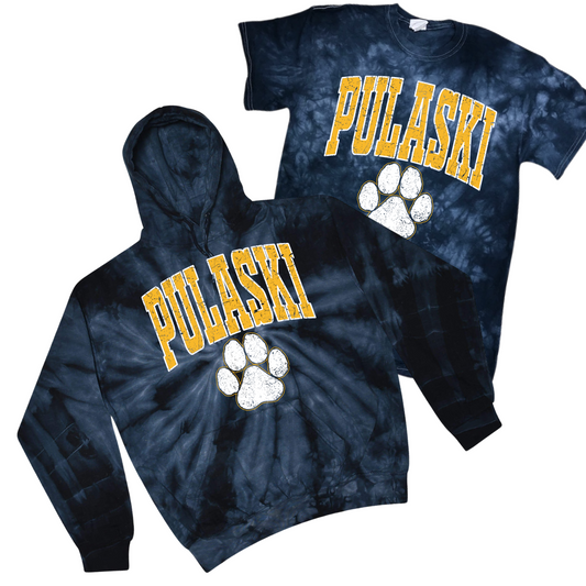 Varsity Pulaski Paw Print [Pick Your Own Tie Dye] | Pulaski Road Spiritwear Fundraiser | LI Spirit & Sports Apparel