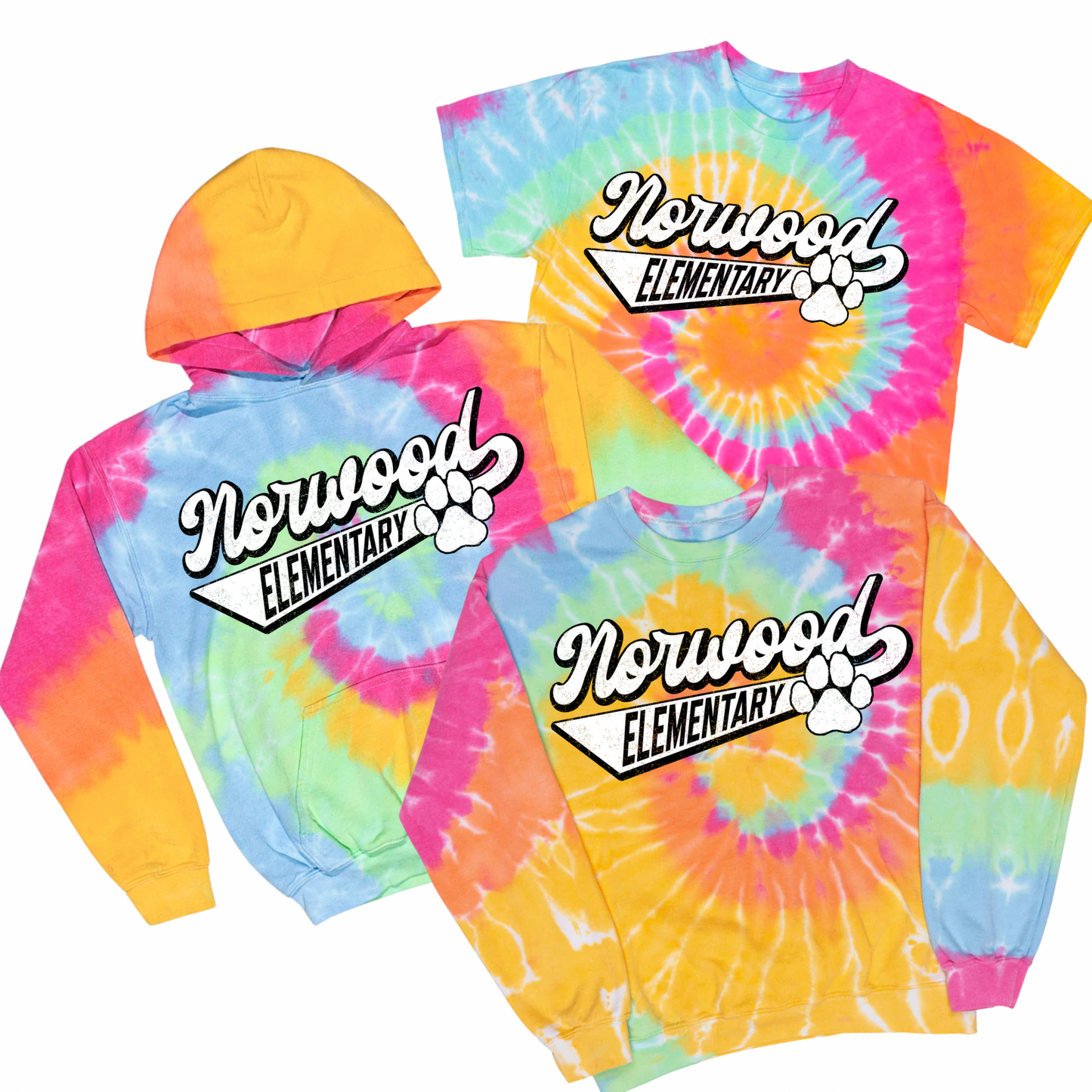 Retro Norwood - Pastel Tie Dye | Norwood Elementary Spiritwear Fundraiser | LI Spirit & Sports Apparel
