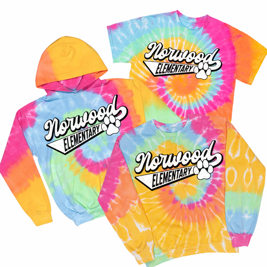 Retro Norwood - Pastel Tie Dye | Norwood Elementary Spiritwear Fundraiser | LI Spirit & Sports Apparel