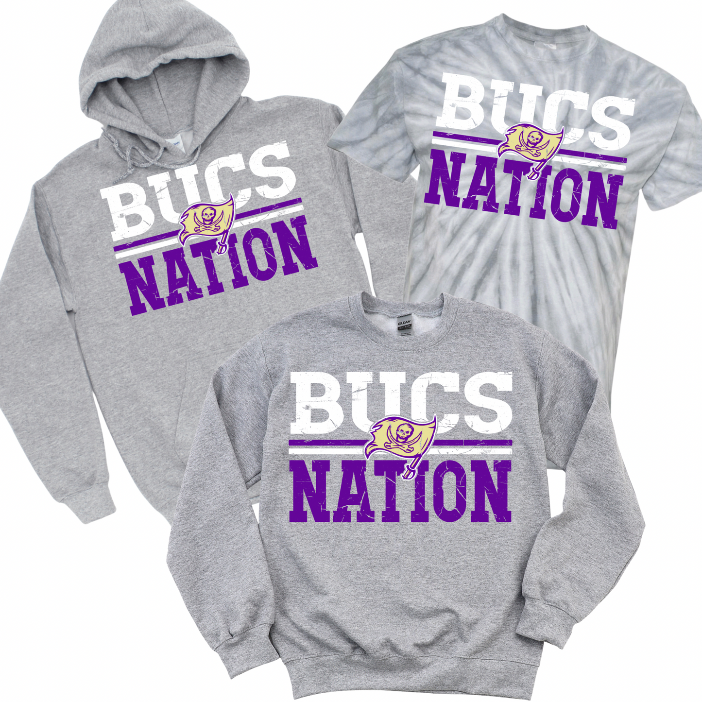 Bucs Nation - Athletic Gray | Wing Elementary Spiritwear Fundraiser | LI Spirit & Sports Apparel