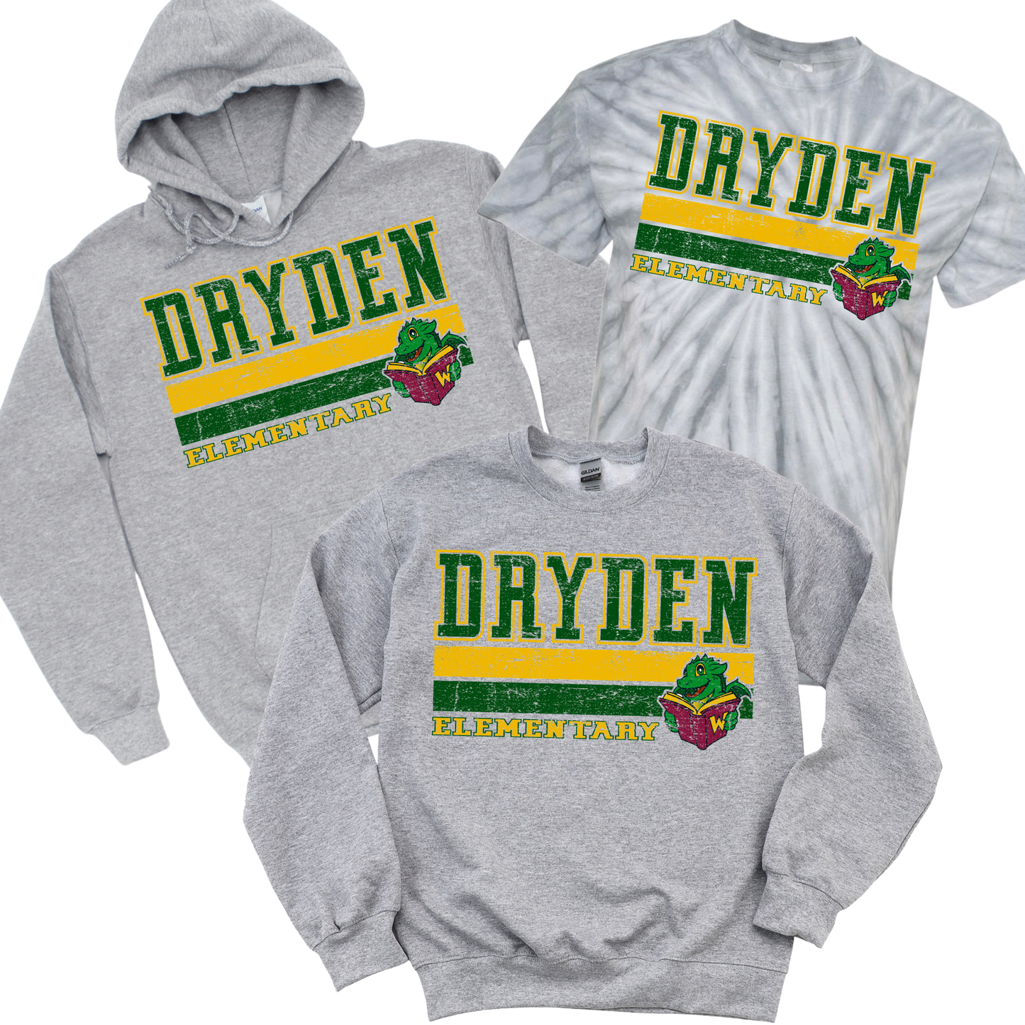Vintage Dryden Elementary - Gray | Dryden Elementary Spiritwear Fundraiser | LI Spirit & Sports Apparel