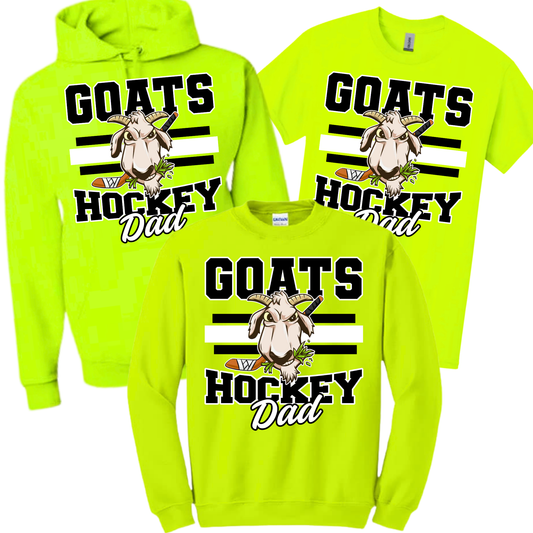 Goats Hockey Dad - Safety Green | Goats Hockey Spiritwear | LI Spirit & Sports Apparel