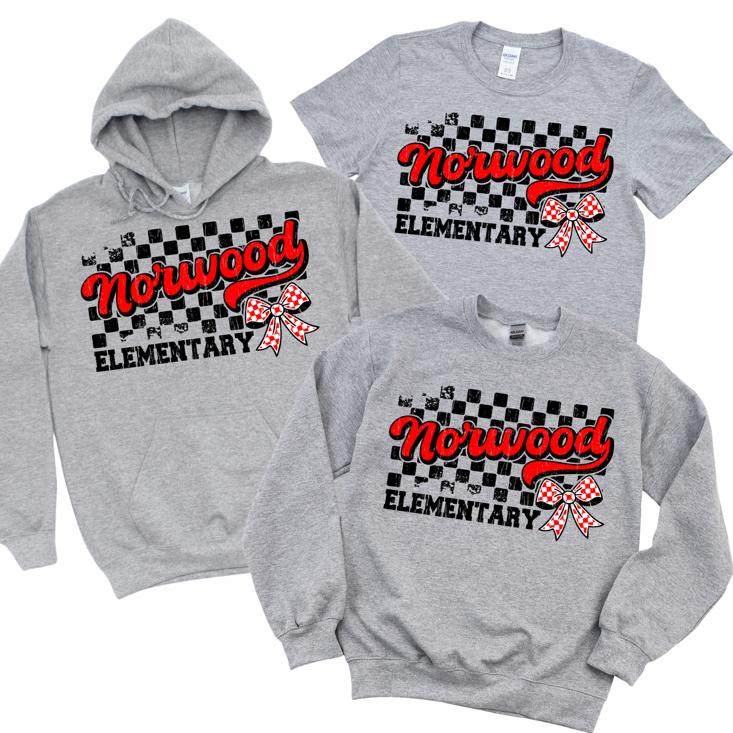 Checkered Norwood Bow | Norwood Elementary Spiritwear Fundraiser | LI Spirit & Sports Apparel