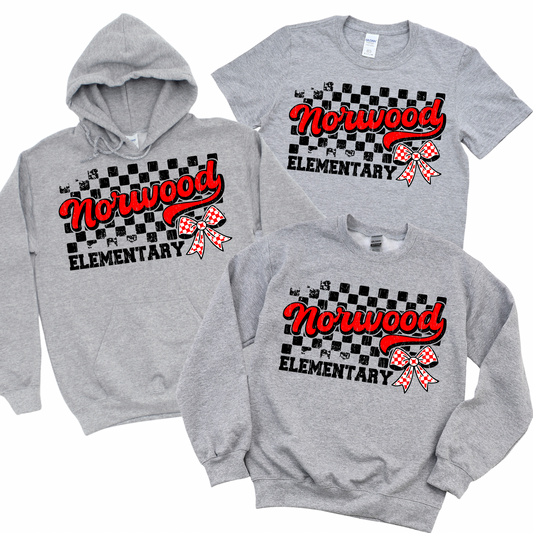 Checkered Norwood Bow | Norwood Elementary Spiritwear Fundraiser | LI Spirit & Sports Apparel