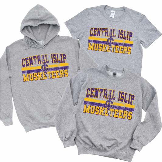 CI Retro Musketeers - Athletic Gray | CI Baseball Spiritwear Fundraiser | LI Spirit & Sports Apparel