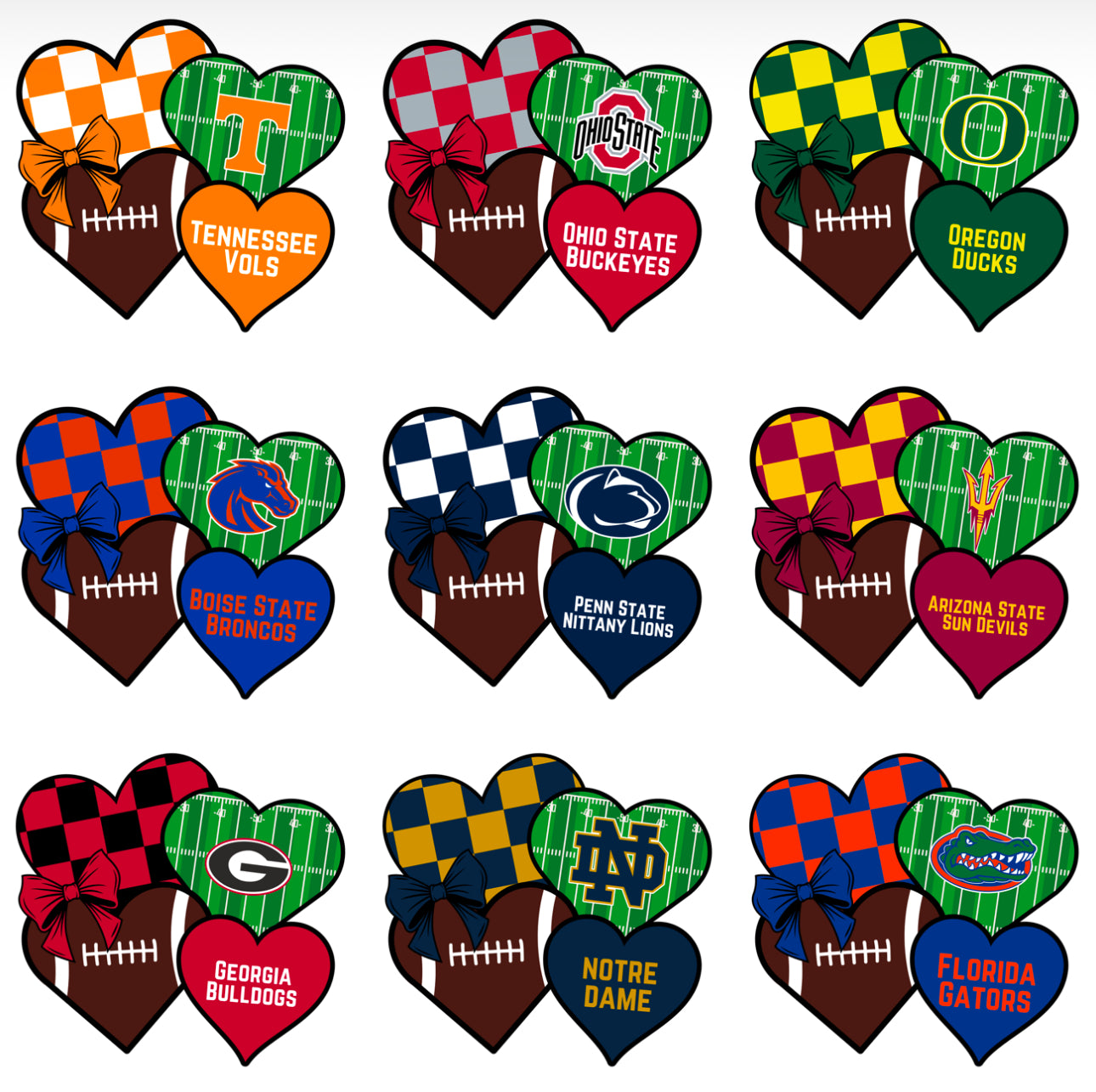 College Football Heart | Sports Apparel | LI Spirit & Sports Apparel