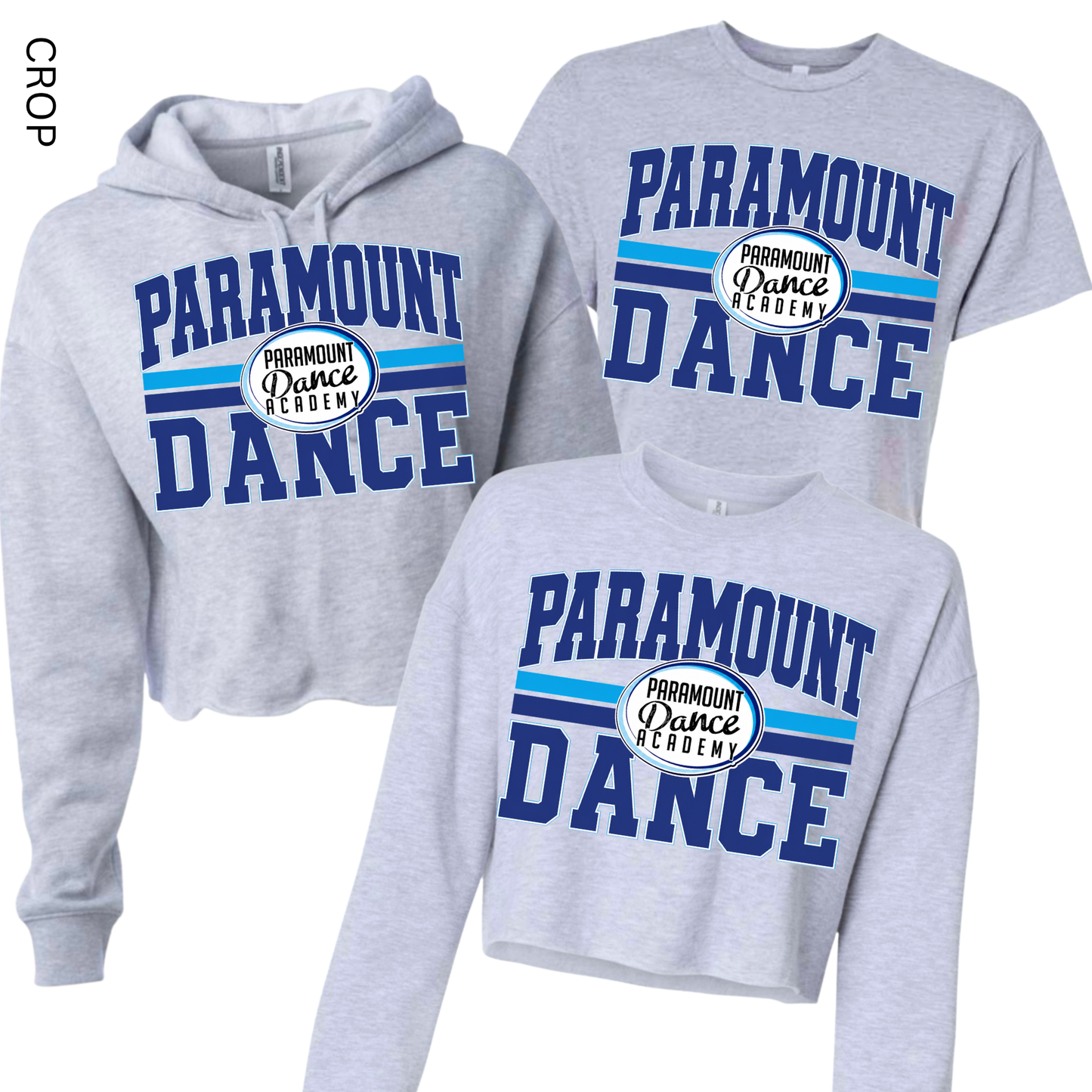 Vintage Paramount Dance Cropped - Athletic Gray [Adult Sizes Only] | Paramount Dance Academy | LI Spirit & Sports Apparel