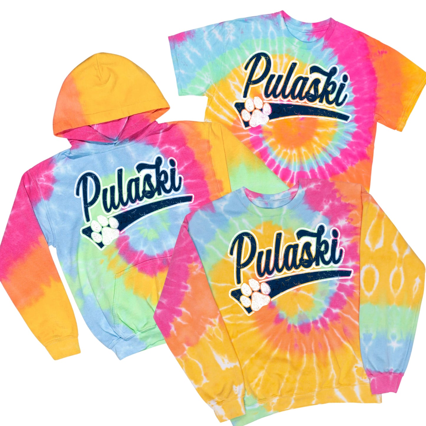 Retro Pulaski - Pastel Tie Dye | Pulaski Road Spiritwear Fundraiser | LI Spirit & Sports Apparel