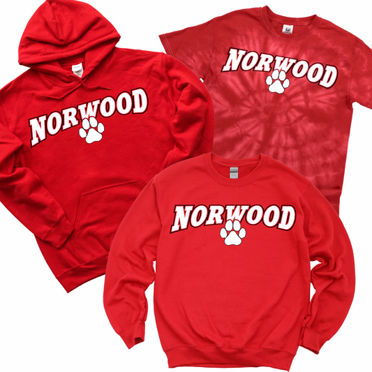 Norwood Arch - Red | Norwood Ave Spiritwear Fundraiser | LI Spirit & Sports Apparel