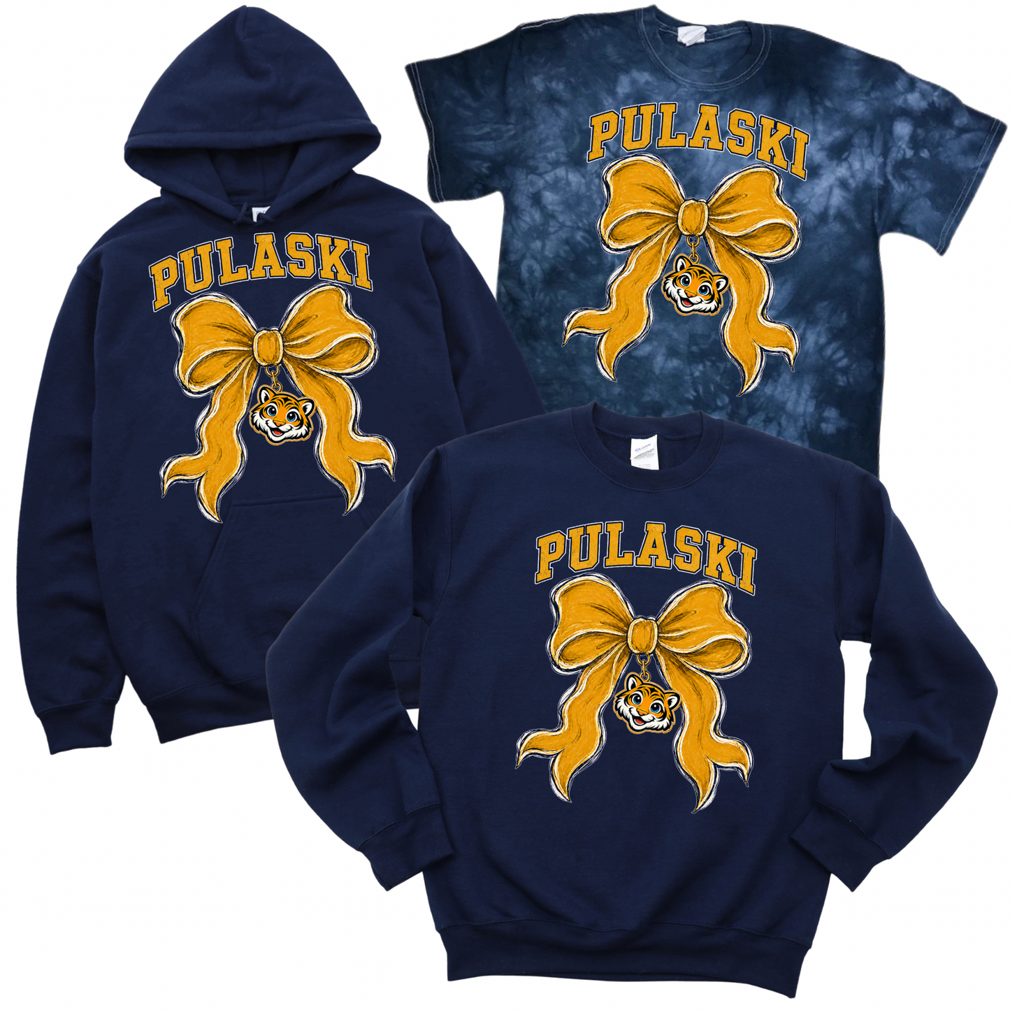 Pulaski Tiger Bow - Navy | Pulaski Road Spiritwear Fundraiser | LI Spirit & Sports Apparel