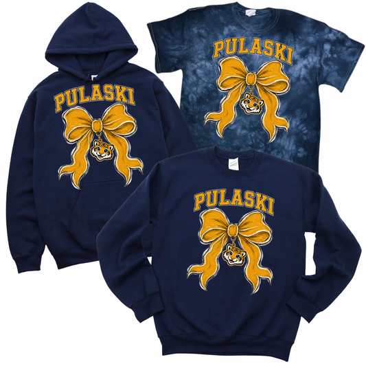 Pulaski Tiger Bow - Navy | Pulaski Road Spiritwear Fundraiser | LI Spirit & Sports Apparel