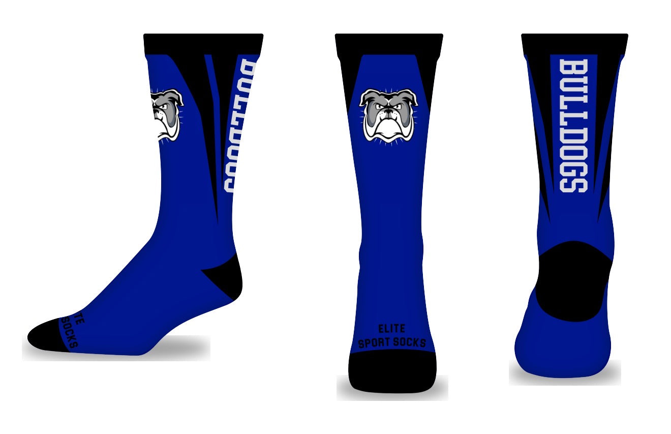 Bulldogs Crew Socks | Woods Road Spiritwear Fundraiser | LI Spirit & Sports Apparel
