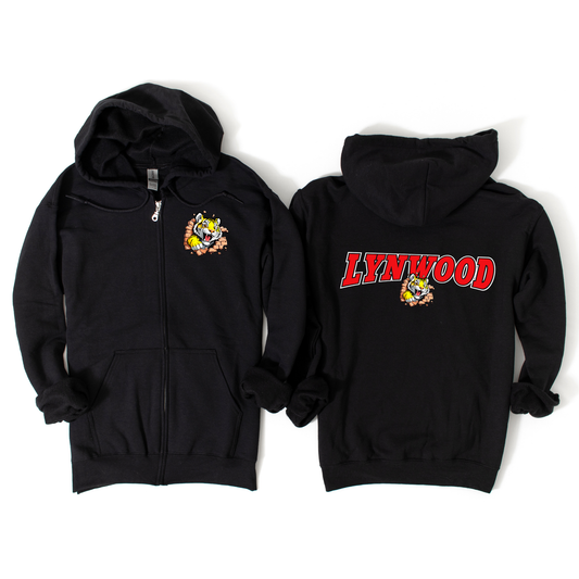 Lynwood Arch Zip-Up Hoodie - Black | Lynwood Spiritwear Fundraiser | LI Spirit & Sports Apparel