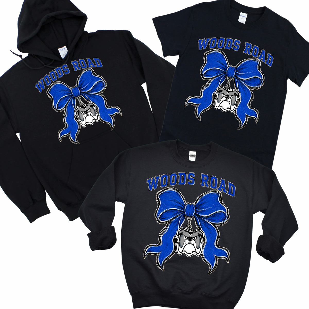 Woods Road Bow Charm  - Black | Woods Road Elementary Spiritwear Fundraiser | LI Spirit & Sports Apparel