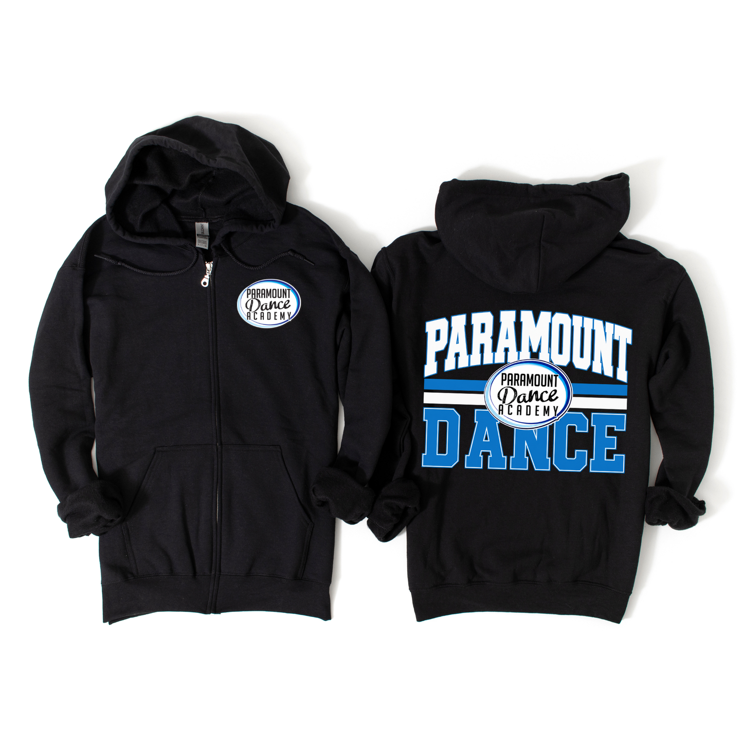 Vintage Paramount Dance Zip-Up Hoodie - Black | Paramount Dance Academy | LI Spirit & Sports Apparel