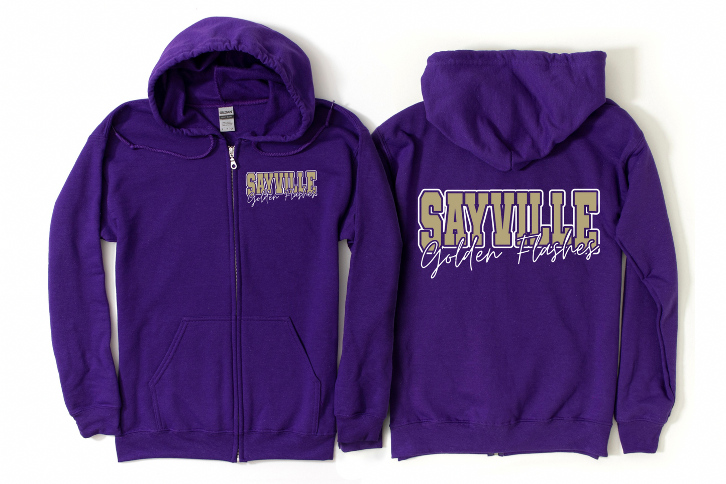 Sayville Golden Flashes Zip-Up Hoodie | Sayville Cheer Spiritwear Fundraiser | LI Spirit & Sports Apparel