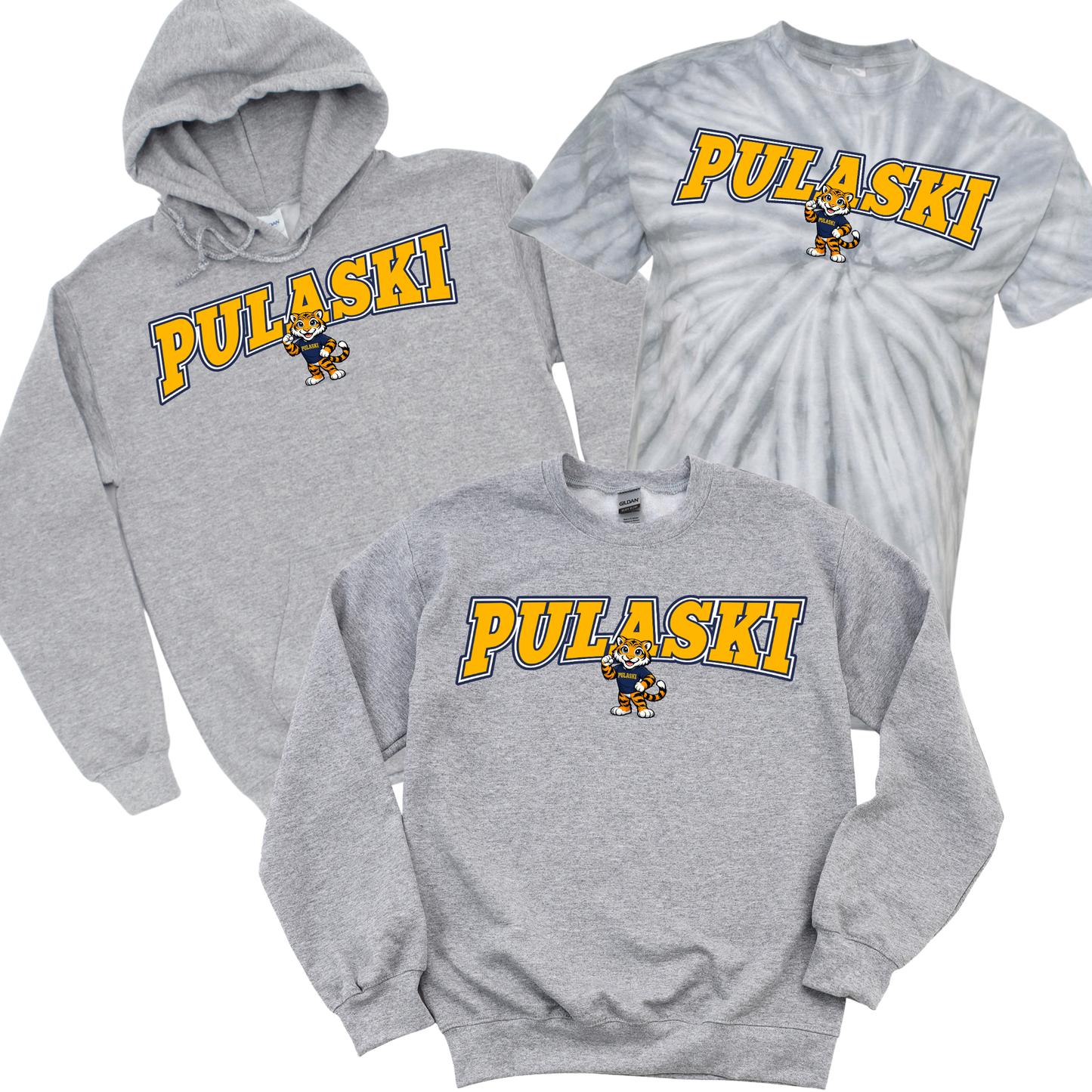 Pulaski Classic Arch - Athletic Gray | Pulaski Road Spiritwear Fundraiser | LI Spirit & Sports Apparel