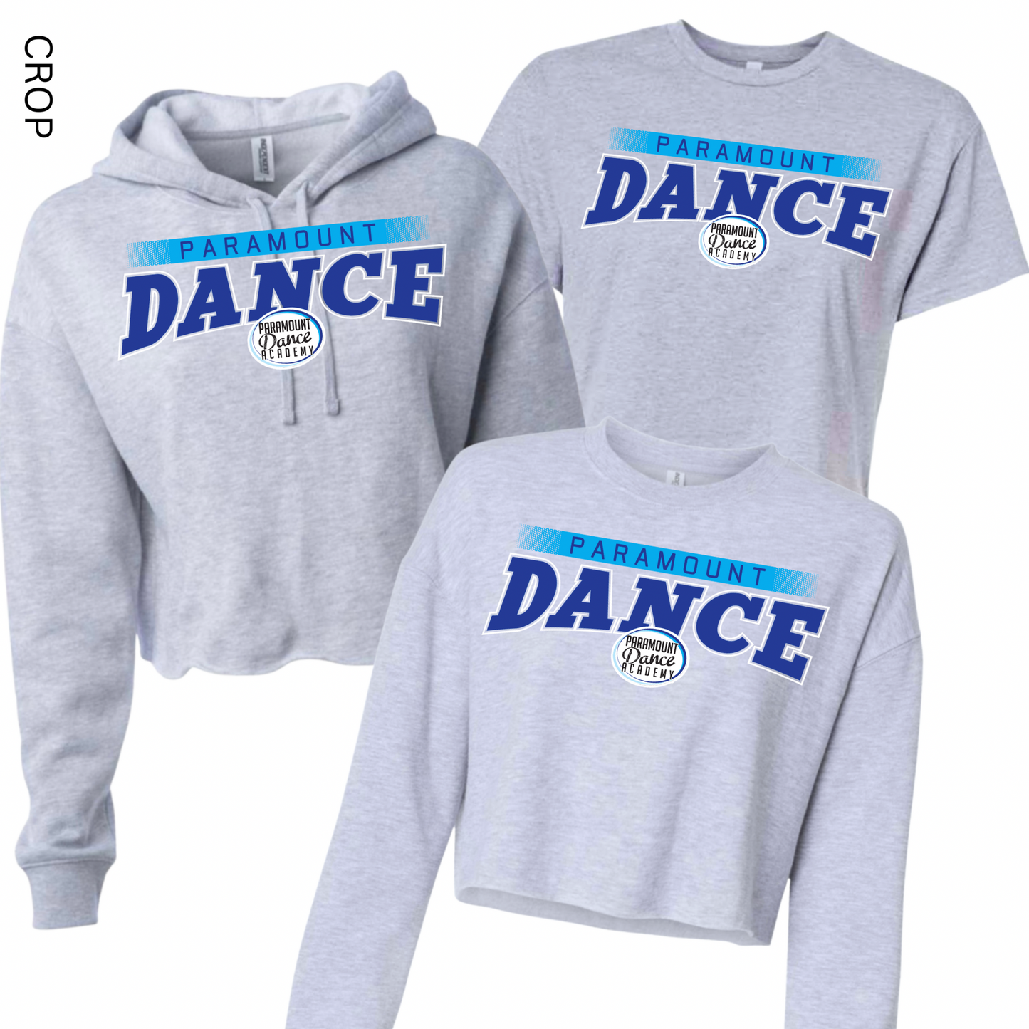 Paramount Dance Spirit Cropped - Athletic Gray [Adult Sizes Only] | Paramount Dance Academy | LI Spirit & Sports Apparel