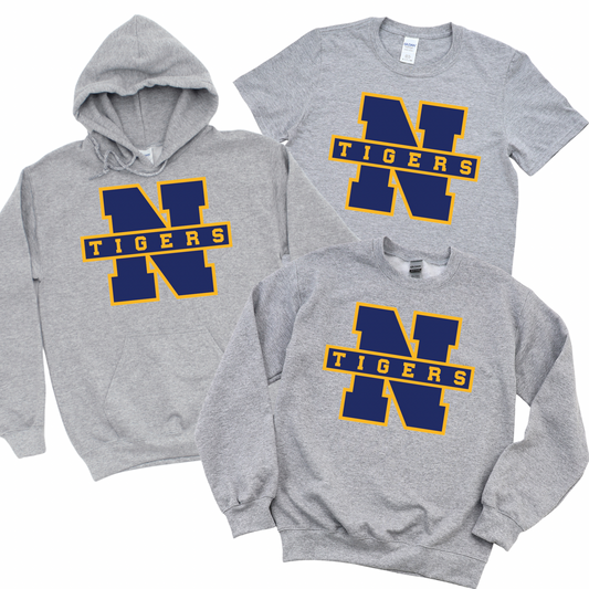 Northport Tigers - Athletic Gray | Pulaski Road Spiritwear Fundraiser | LI Spirit & Sports Apparel