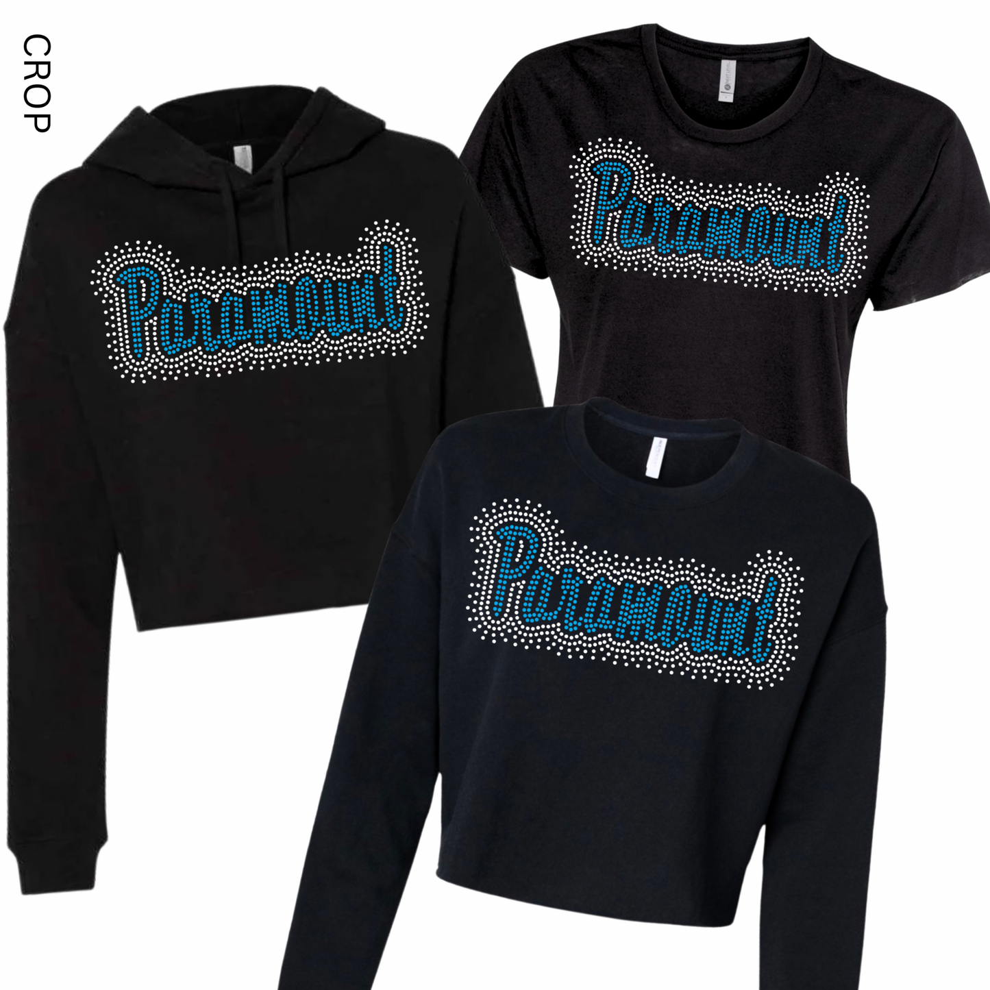 Rhinestone Paramount Dance Academy Cropped [Adult Sizes Only] | Paramount Dance Academy | LI Spirit & Sports Apparel