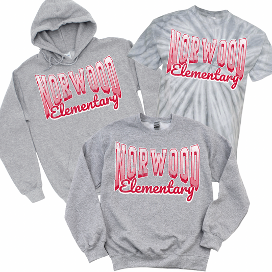 Norwood Retro Script - Athletic Gray | Norwood Ave Spiritwear Fundraiser | LI Spirit & Sports Apparel