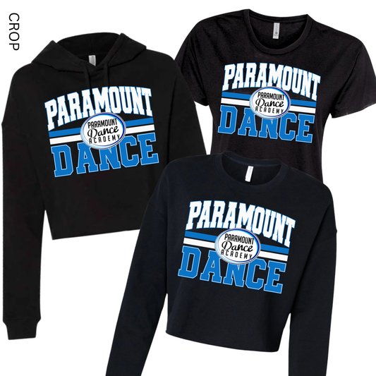 Vintage Paramount Dance Cropped - Black [Adult Sizes Only] | Paramount Dance Academy | LI Spirit & Sports Apparel
