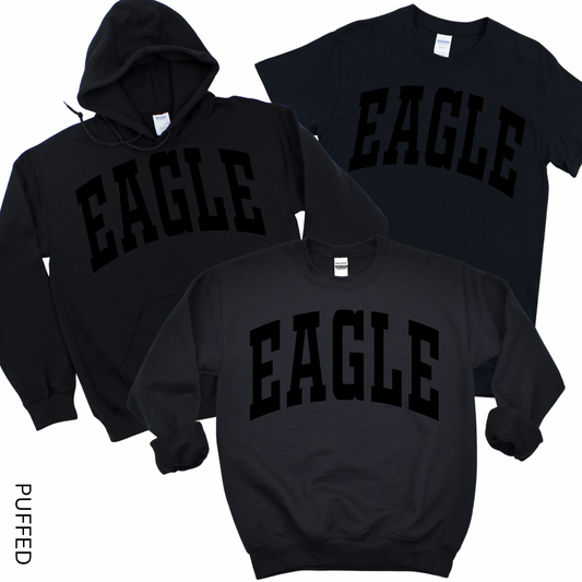 Puffed Eagle Black on Black | Eagle Elementary Spiritwear Fundraiser | LI Spirit & Sports Apparel
