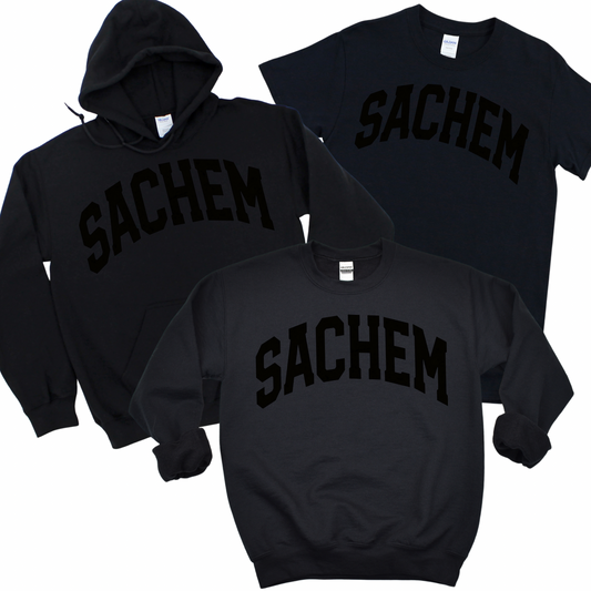 Puffed Sachem Black on Black | Lynwood Spiritwear Fundraiser | LI Spirit & Sports Apparel