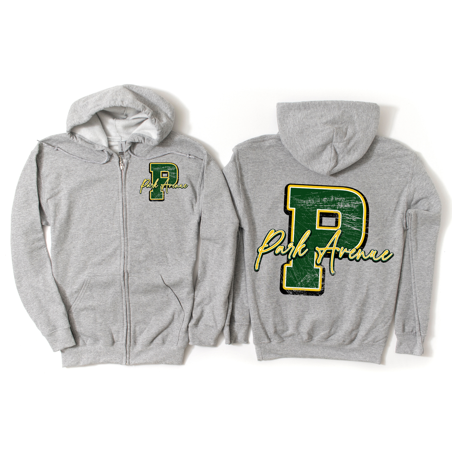Park Avenue Heritage Zip-Up Hoodie - Athletic Gray | Park Avenue Spiritwear Fundraiser | LI Spirit & Sports Apparel