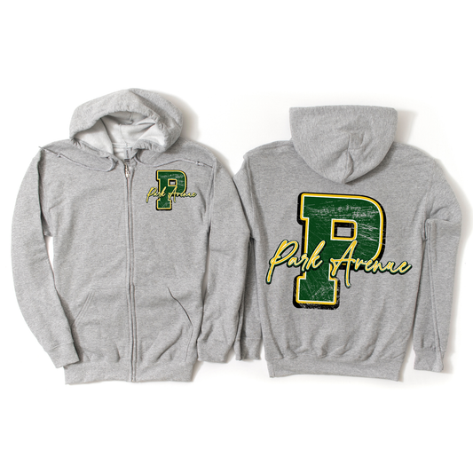 Park Avenue Heritage Zip-Up Hoodie - Athletic Gray | Park Avenue Spiritwear Fundraiser | LI Spirit & Sports Apparel