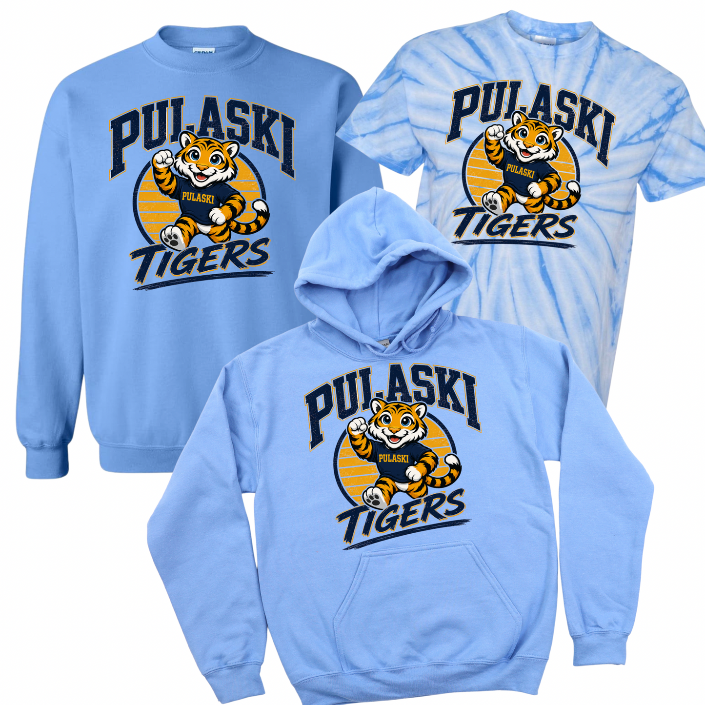 Pulaski Retro Tigers - Carolina Blue | Pulaski Road Spiritwear Fundraiser | LI Spirit & Sports Apparel
