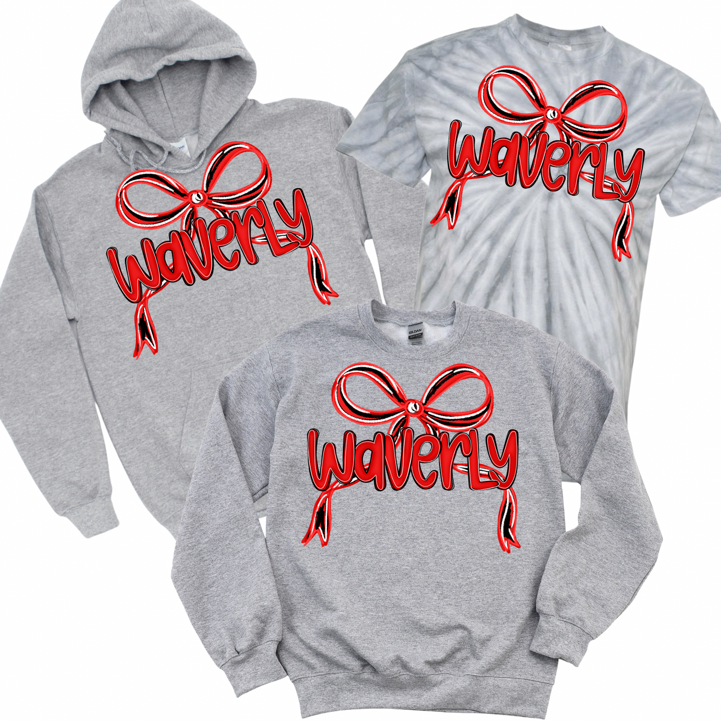 Waverly Bow - Athletic Gray | Waverly Elementary Spiritwear Fundraiser | LI Spirit & Sports Apparel