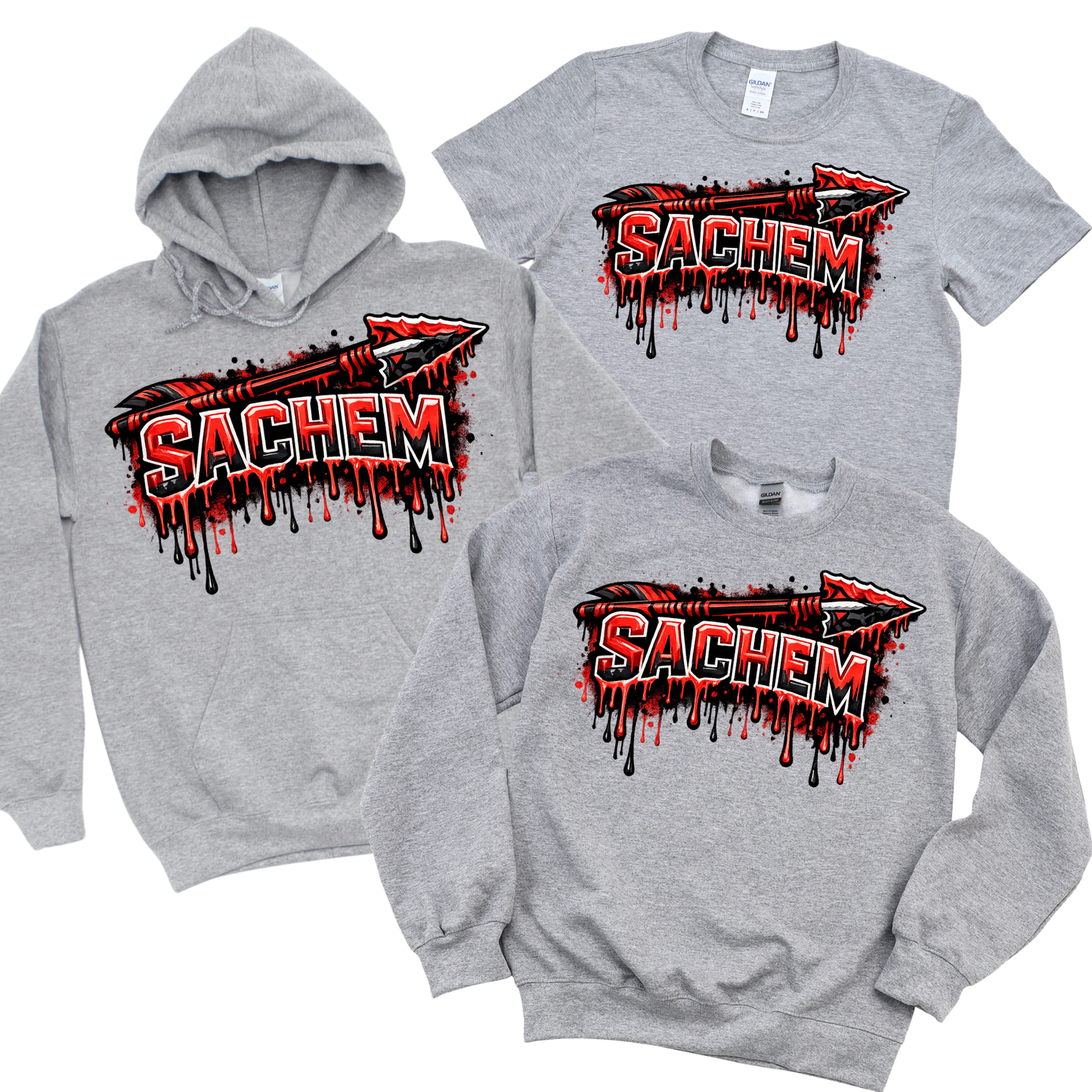 Sachem Drippy Arrow - Athletic Gray | Waverly Elementary Spiritwear Fundraiser | LI Spirit & Sports Apparel