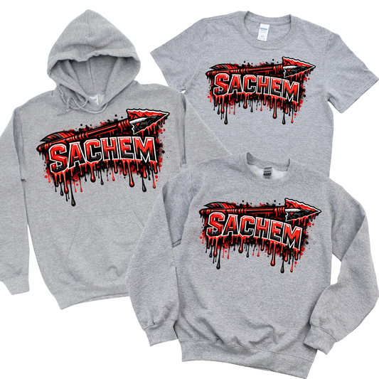 Sachem Drippy Arrow - Athletic Gray | Waverly Elementary Spiritwear Fundraiser | LI Spirit & Sports Apparel