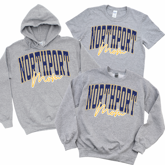 Varsity Northport Mom - Athletic Gray | Pulaski Road Spiritwear Fundraiser | LI Spirit & Sports Apparel