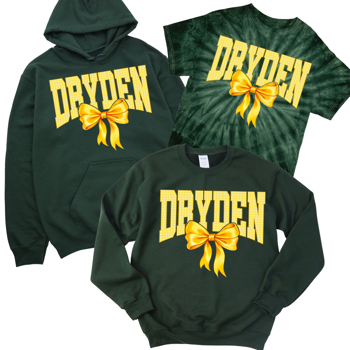 Dryden Coquette Bow - Forest Green | Dryden Elementary Spiritwear Fundraiser | LI Spirit & Sports Apparel