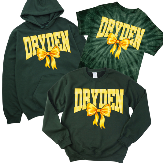 Dryden Coquette Bow - Forest Green | Dryden Elementary Spiritwear Fundraiser | LI Spirit & Sports Apparel