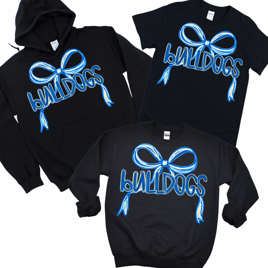 Bulldogs Bow - Black | Woods Road Spiritwear Fundraiser | LI Spirit & Sports Apparel