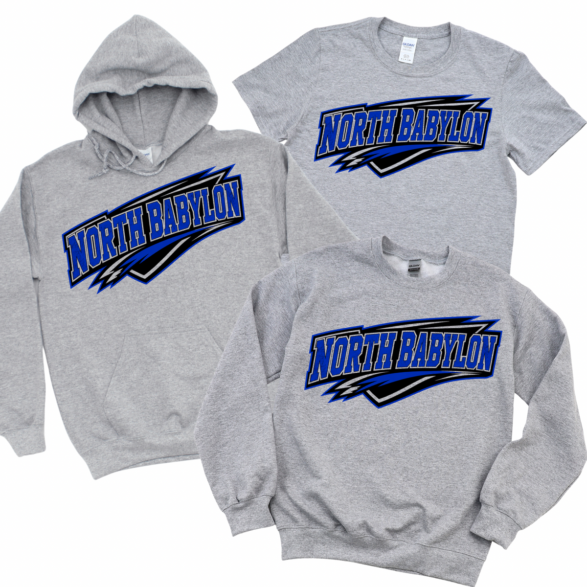 North Babylon Bolt - Athletic Gray | Woods Road Spiritwear Fundraiser | LI Spirit & Sports Apparel