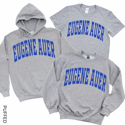 Puffed Varsity Eugene Auer | Eugene Auer Spiritwear Fundraiser | LI Spirit & Sports Apparel