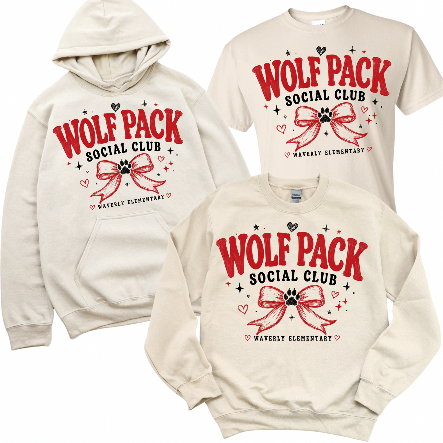 Waverly Wolf Pack Social Club - Sand | Waverly Elementary Spiritwear Fundraiser | LI Spirit & Sports Apparel