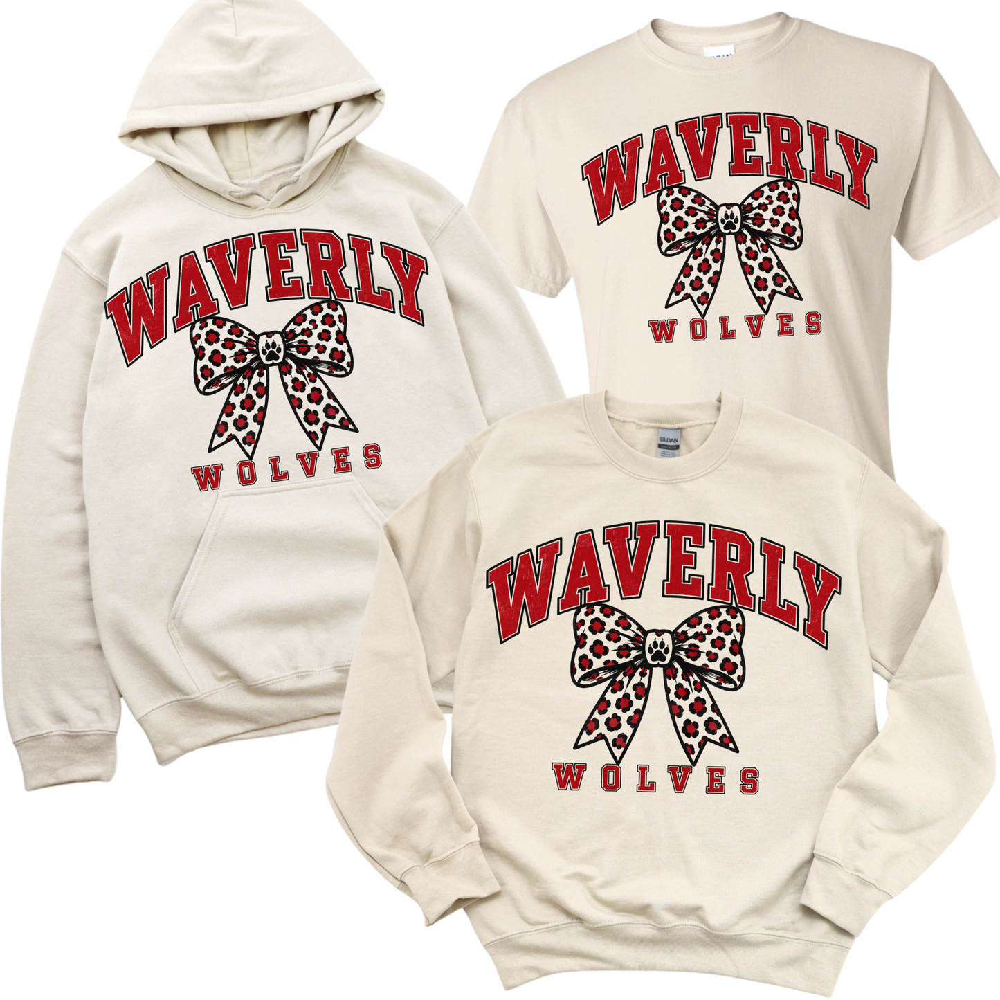 Waverly Wild Bow - Sand | Waverly Elementary Spiritwear Fundraiser | LI Spirit & Sports Apparel