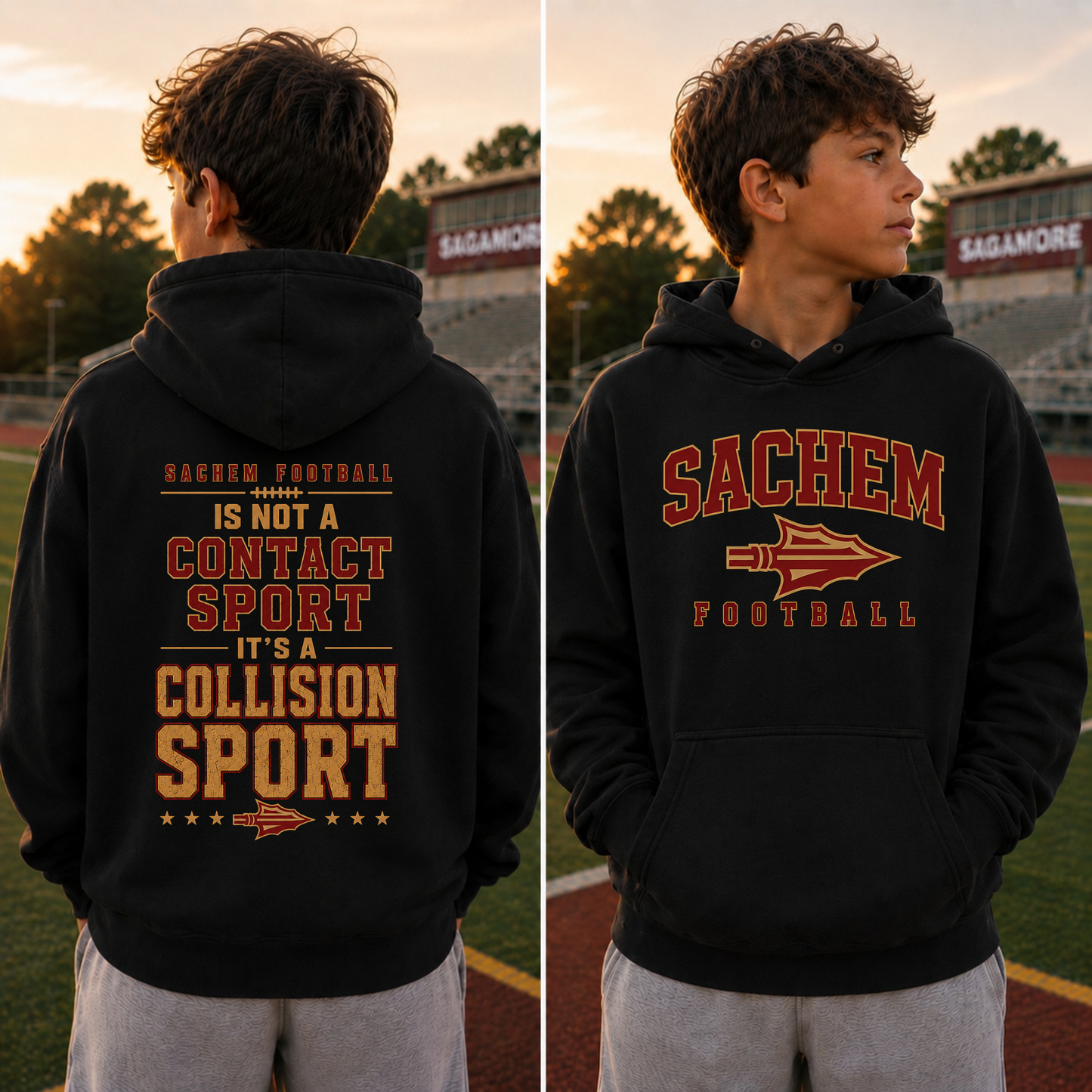 Sachem Football: It’s a Collision Sport - Black | Sagamore Football | LI Spirit & Sports Apparel