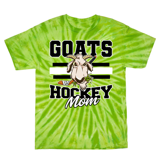 Goats Hockey Mom Tie Dye T-Shirt | Goats Hockey Spiritwear | LI Spirit & Sports Apparel