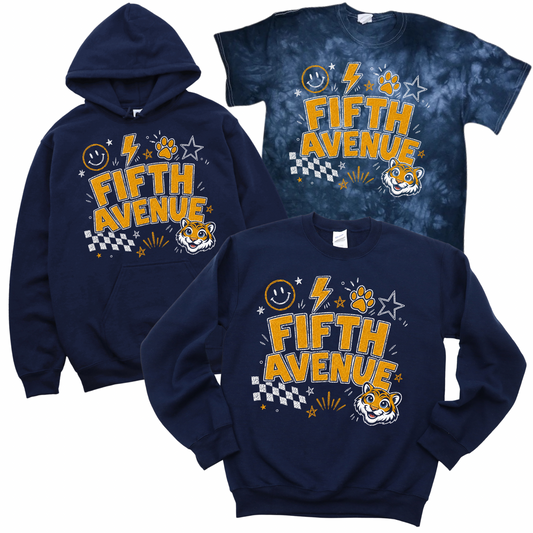 Fifth Avenue Spirit Doodle - Navy | Fifth Avenue Elementary Spiritwear Fundraiser | LI Spirit & Sports Apparel