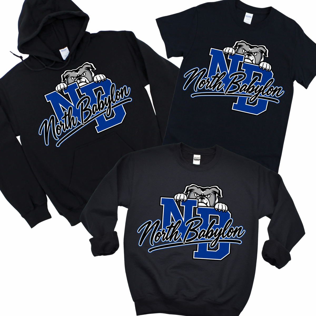 NB Bulldog Monogram  - Black | Woods Road Elementary Spiritwear Fundraiser | LI Spirit & Sports Apparel