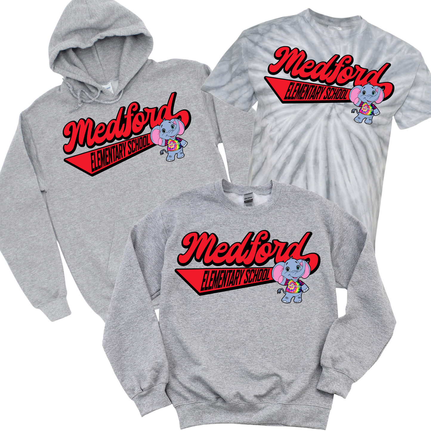 Retro Medford Elementary - Athletic Gray | Medford Ave Elementary Spiritwear Fundraiser | LI Spirit & Sports Apparel