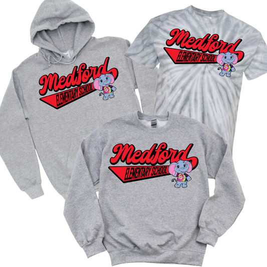 Retro Medford Elementary - Athletic Gray | Medford Ave Elementary Spiritwear Fundraiser | LI Spirit & Sports Apparel