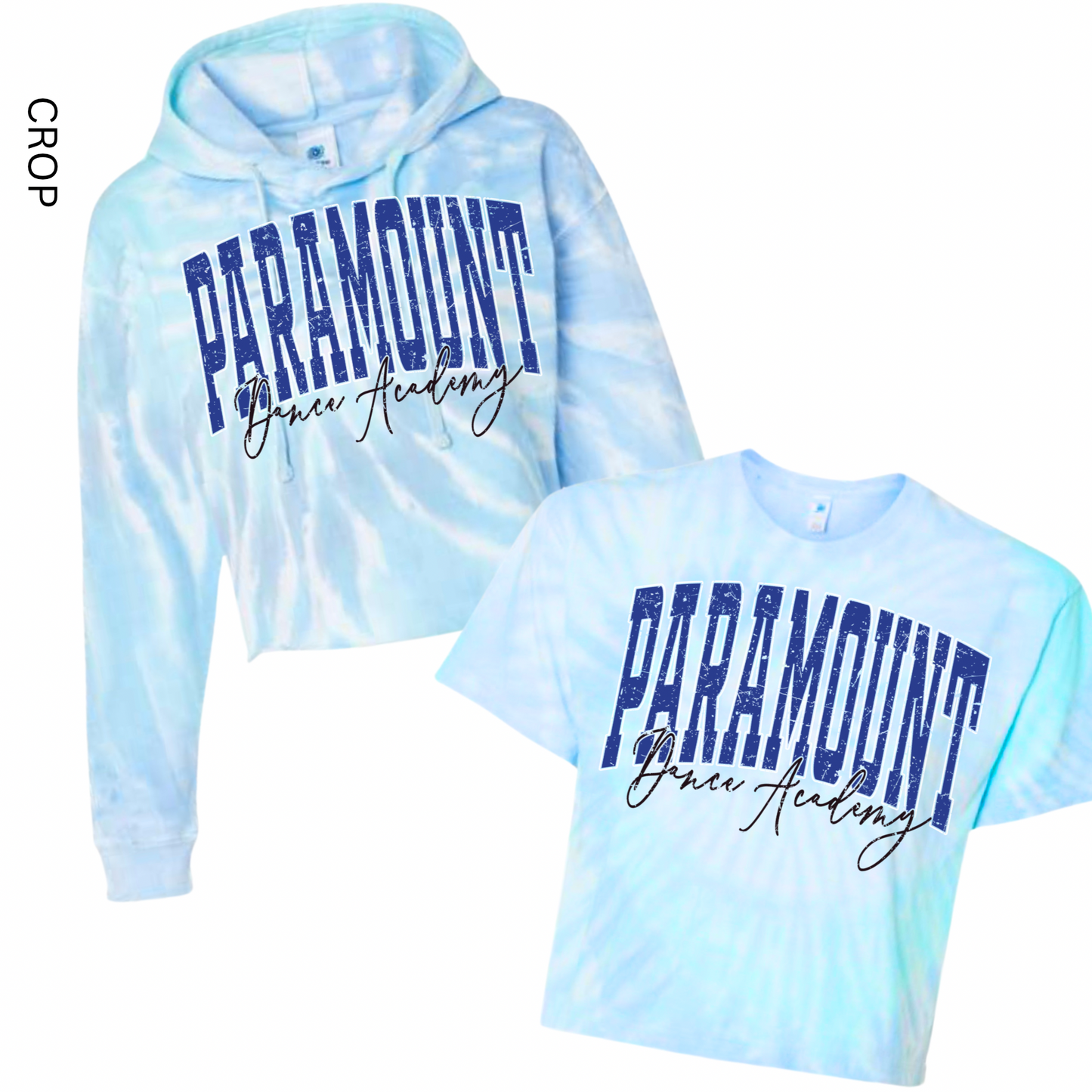 Varsity Paramount Dance Academy Cropped Tie Dye [Adult Sizes Only] | Paramount Dance Academy | LI Spirit & Sports Apparel