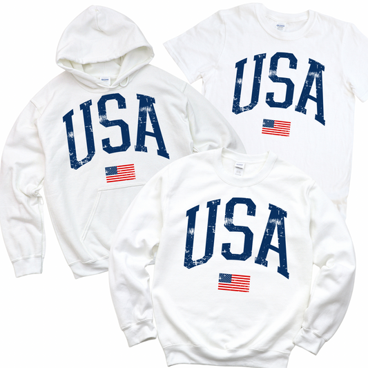 Distressed USA - White | USA Collection | LI Spirit & Sports Apparel